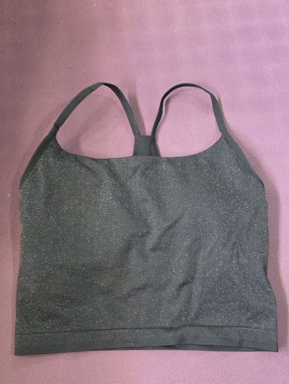 all in motion Black Sparkle Sports Bra‎ Crop, Size Large